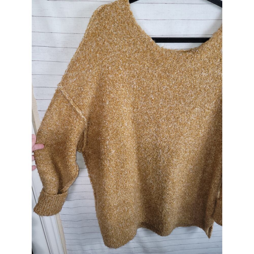Free People Moira Wool-Blend Slouchy Tunic Sweater in Honeycomb, sz small - Picture 2 of 13